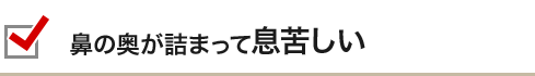 鼻の奥が詰まって息苦しい