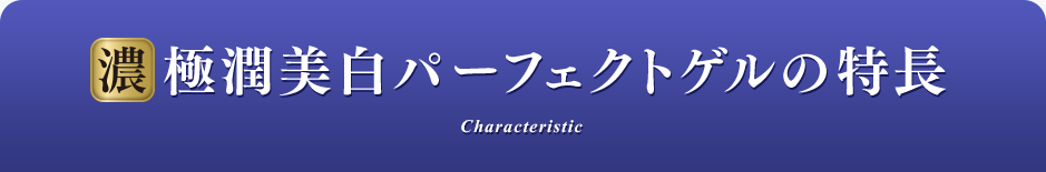 濃極潤美白パーフェクトジェルの特長